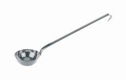 Ladle scoops, flat handle, 18/10 steel