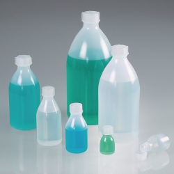 Narrow neck bottles bio, with screw cap, green LDPE