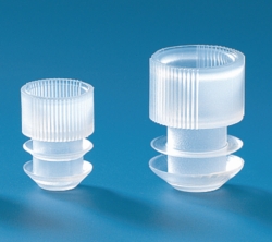 Grip stoppers for centrifuge tubes, round bottom, LDPE