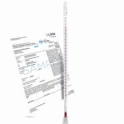 Precision thermometer, calibrated, enclosed form