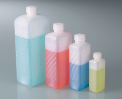 Botellas cuadradas con tap&oacute;n de rosca, HDPE