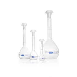 Volumetric flask DURAN&reg;, class A, blue graduated