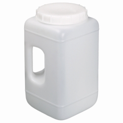 Recipientes de boca ancha con asa, HDPE, con tap&oacute;n de rosca