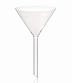 Embudo de vidrio, de vidrio de borosilicato