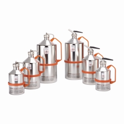 Safety cans for solvents, with self-closing, metering device 1&frac14;", polished